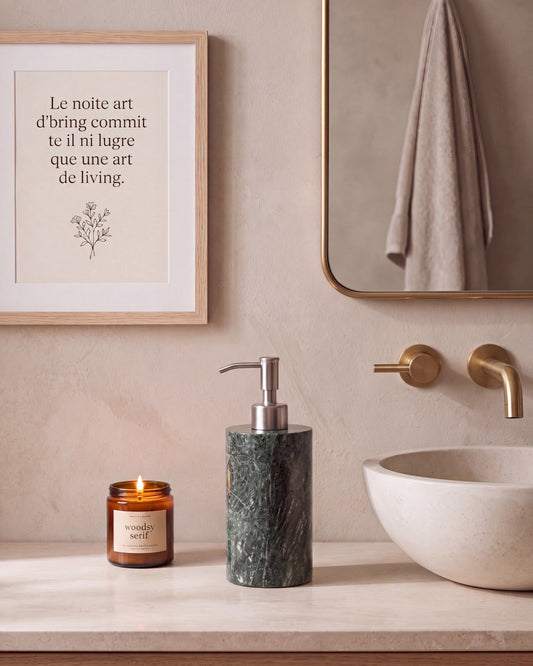 Indian Green Marble Soap Dispenser with Silver Pump