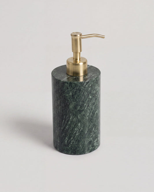 Indian Green Marble Soap Dispenser with Gold Pump
