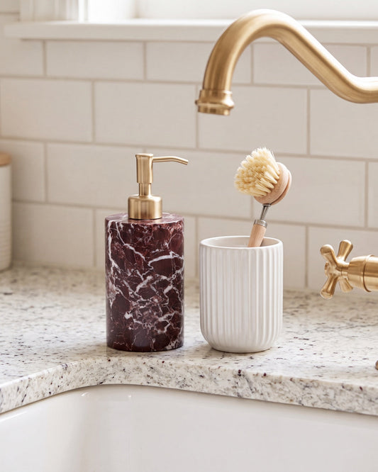 Rosa Levanto Marble Soap Dispenser with Gold Pump