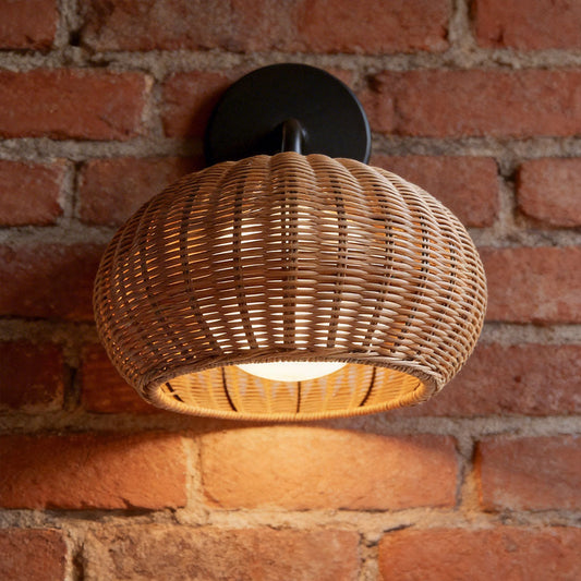 Woven Rattan Outdoor Pendant Light – Waterproof Ceiling Light