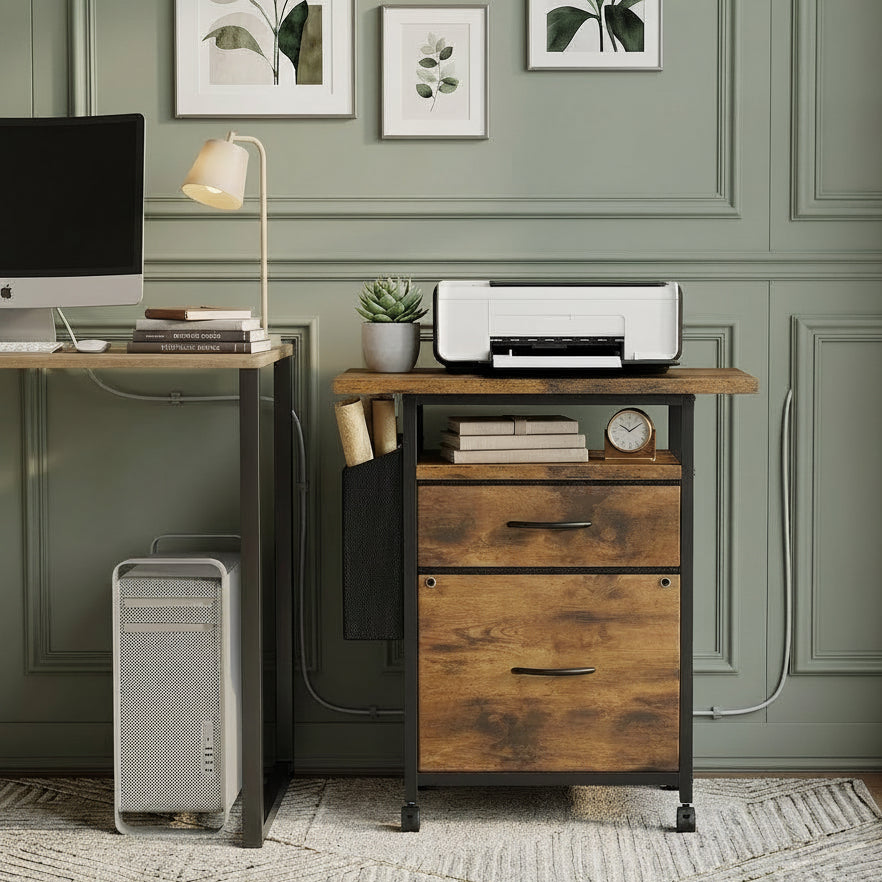 All-in-One Under-Desk Filing Cart