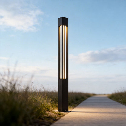 LED Bollard Path Lights, Modern Black Outdoor Landscape Lighting