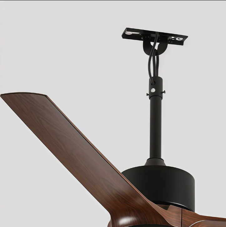 Waterproof Modern Wood Ceiling Fan with Light, Remote Control, Quiet DC Motor
