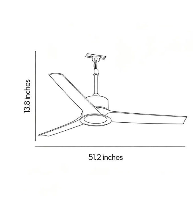 Waterproof Modern Wood Ceiling Fan with Light, Remote Control, Quiet DC Motor