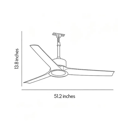 Waterproof Modern Wood Ceiling Fan with Light, Remote Control, Quiet DC Motor