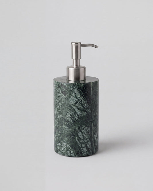 Indian Green Marble Soap Dispenser with Silver Pump