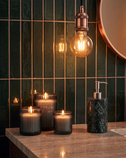 Indian Green Marble Soap Dispenser with Silver Pump