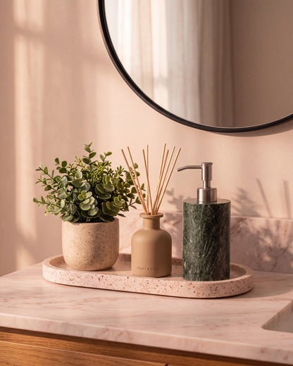 Indian Green Marble Soap Dispenser with Silver Pump