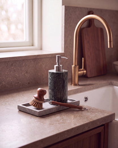 Indian Green Marble Soap Dispenser with Silver Pump