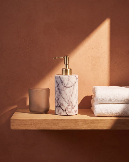 Italian Lilac Marble Soap Dispenser with Gold Pump