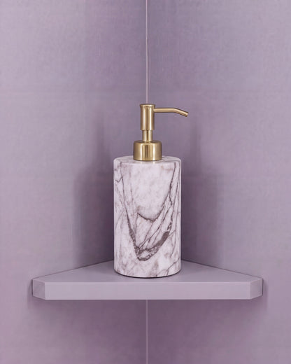 Italian Lilac Marble Soap Dispenser with Gold Pump