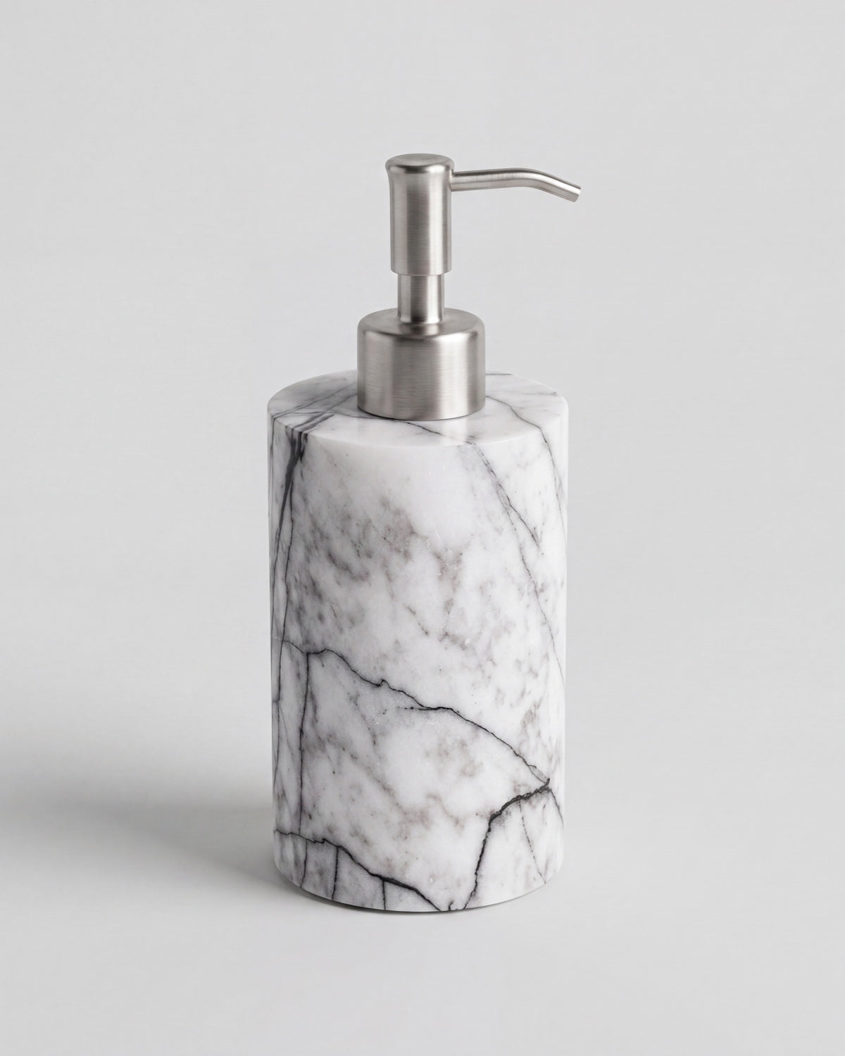 Turkish Lilac Marble Soap Dispenser with Silver Pump