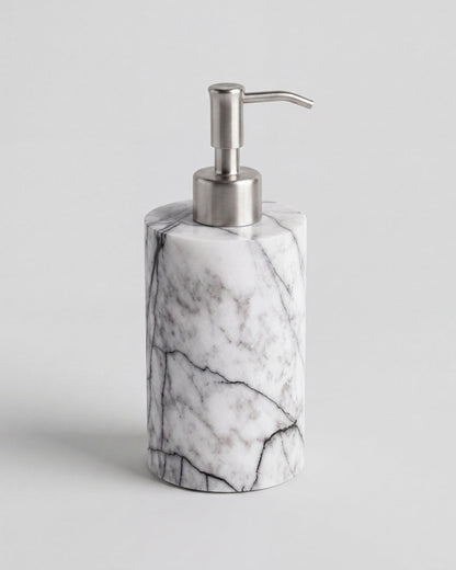 Turkish Lilac Marble Soap Dispenser with Silver Pump
