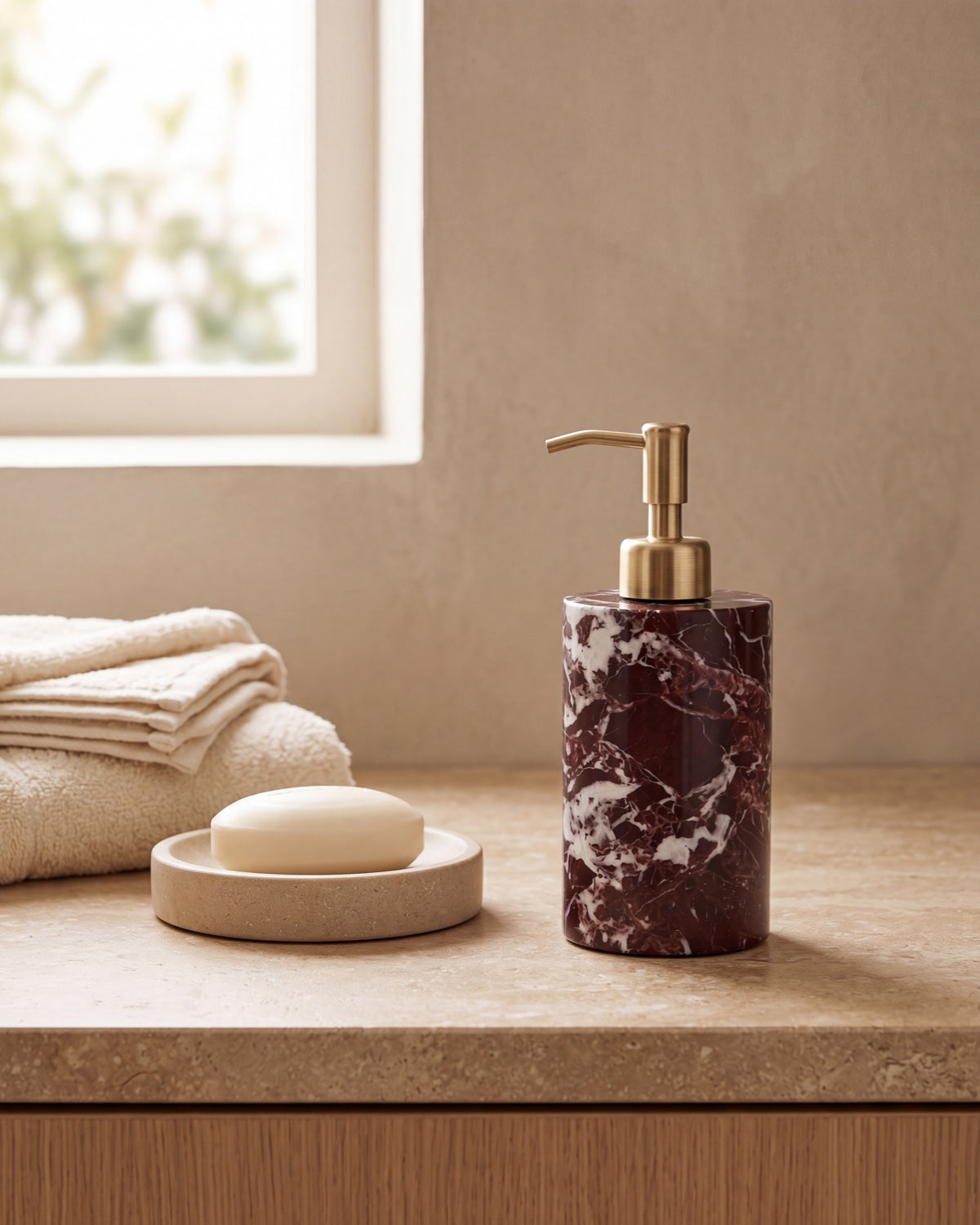 Rosa Levanto Marble Soap Dispenser with Gold Pump