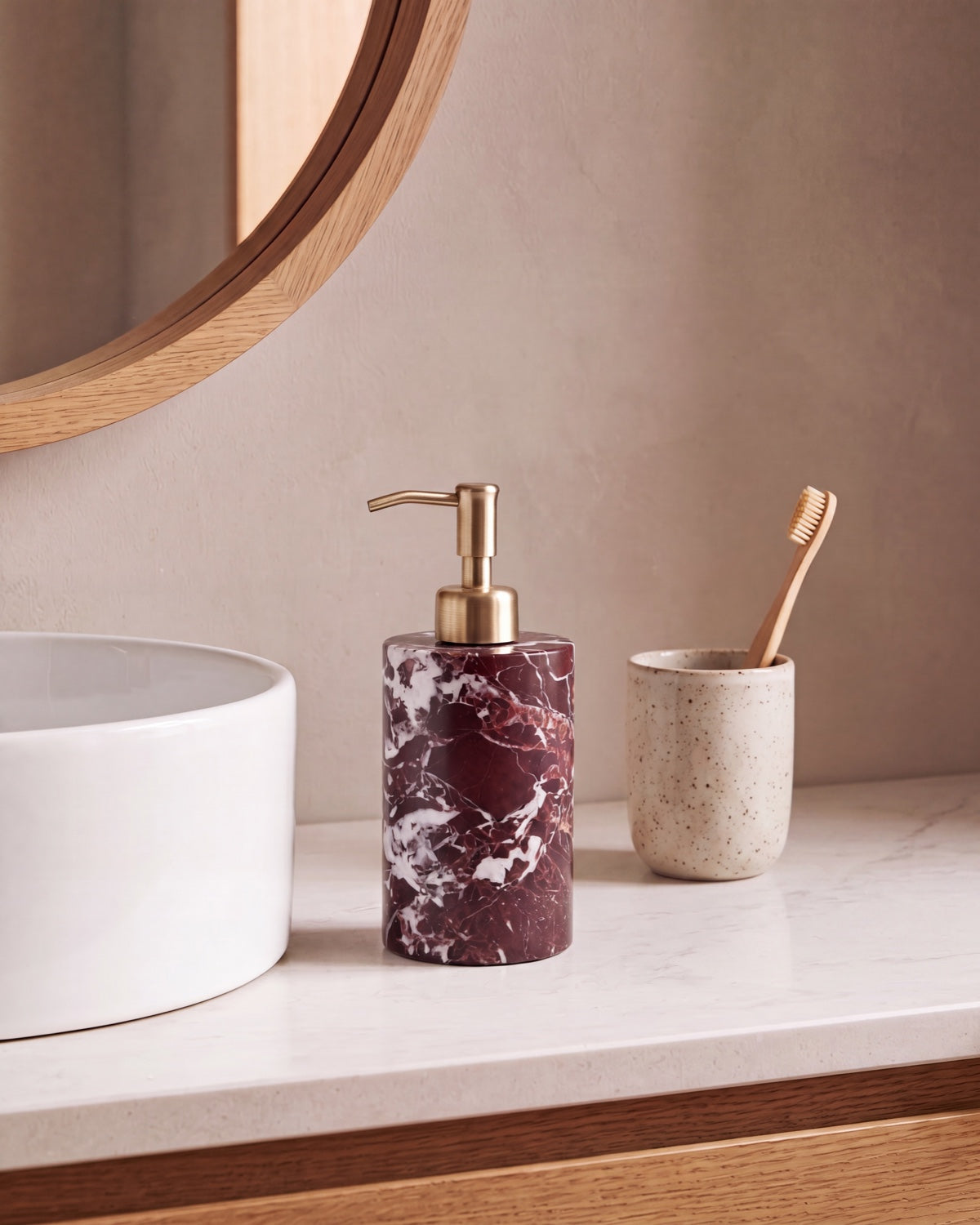 Rosa Levanto Marble Soap Dispenser with Gold Pump