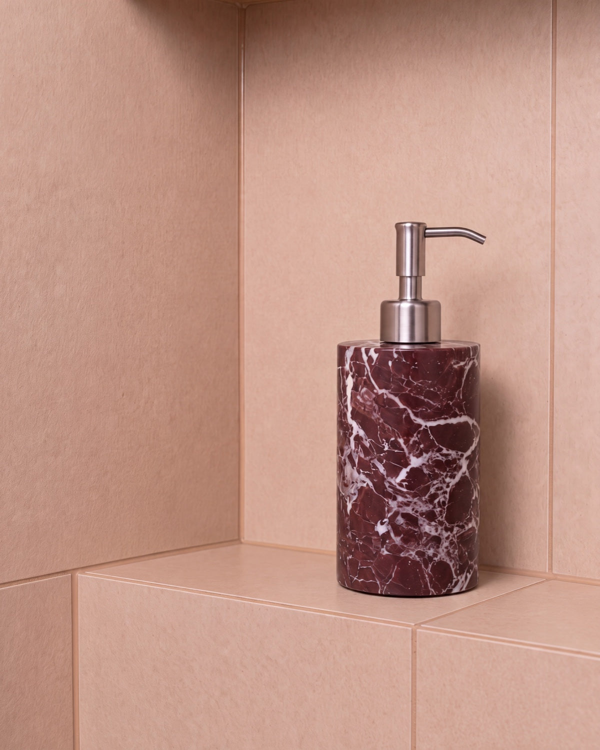 Rosa Levanto Marble Soap Dispenser with Silver Pump