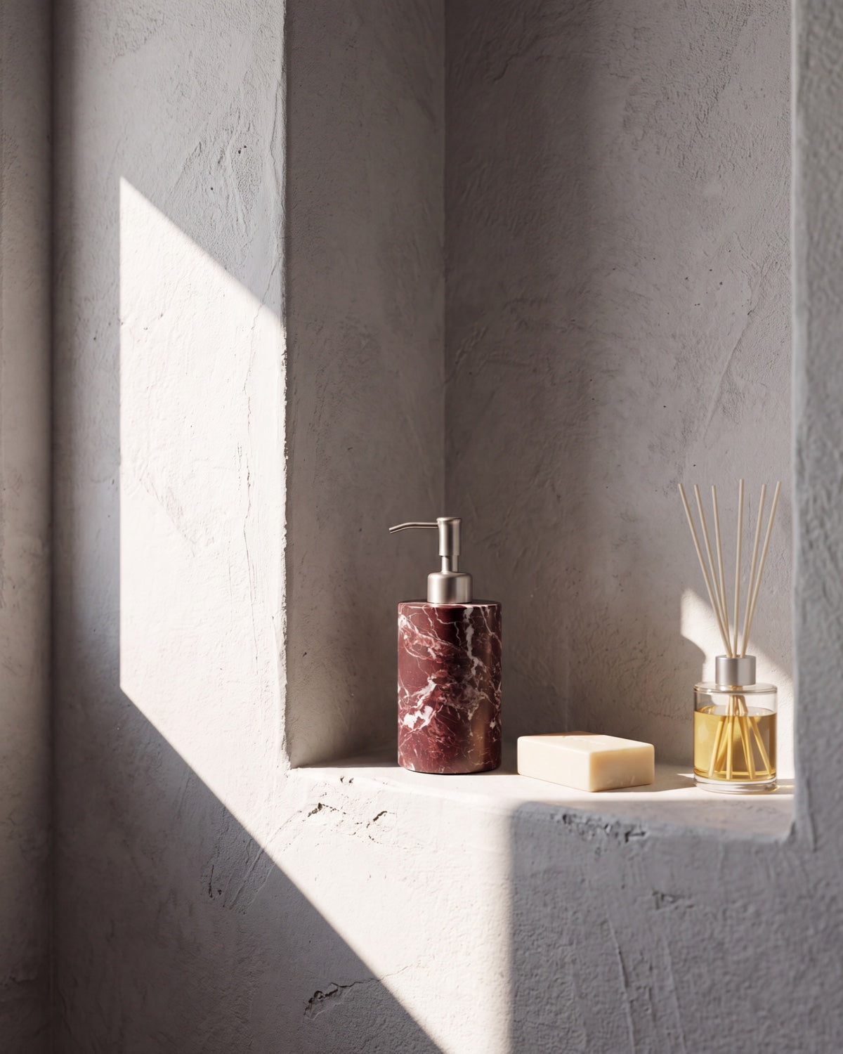 Rosa Levanto Marble Soap Dispenser with Silver Pump