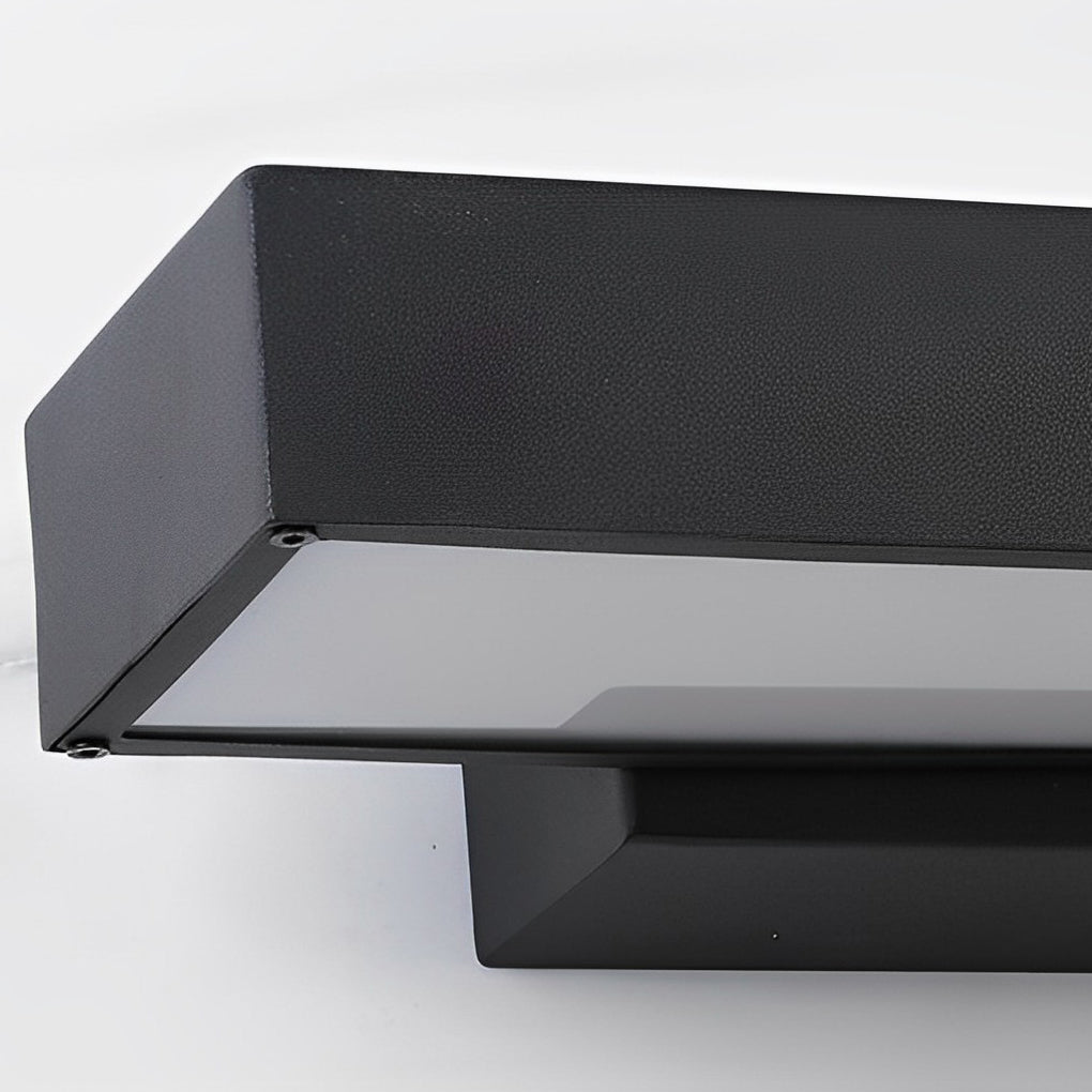 LED Linear Wall Light Outdoor Black Rectangular Lamp