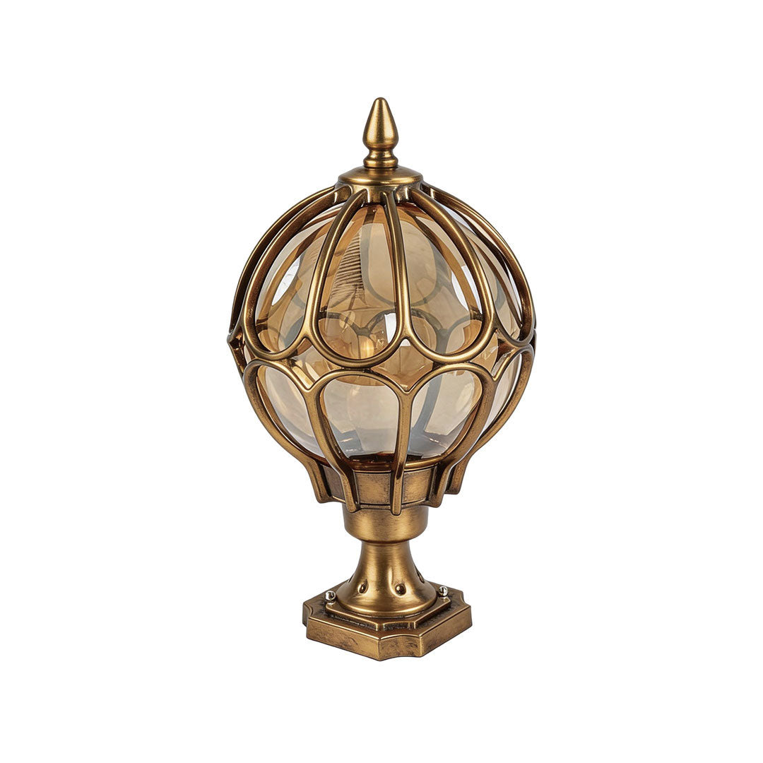 Outdoor Globe Post Light, Vintage Glass Globe LED Landscape Light for Fence, Deck and Garden