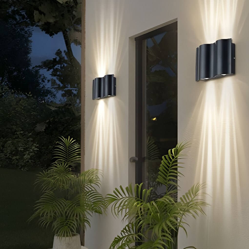 Modern Outdoor Wall Sconce, Up and Down LED Exterior Wall Light, Waterproof Aluminum