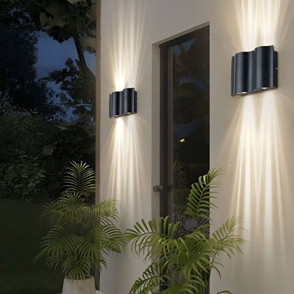 Modern Outdoor Wall Sconce, Up and Down LED Exterior Wall Light, Waterproof Aluminum