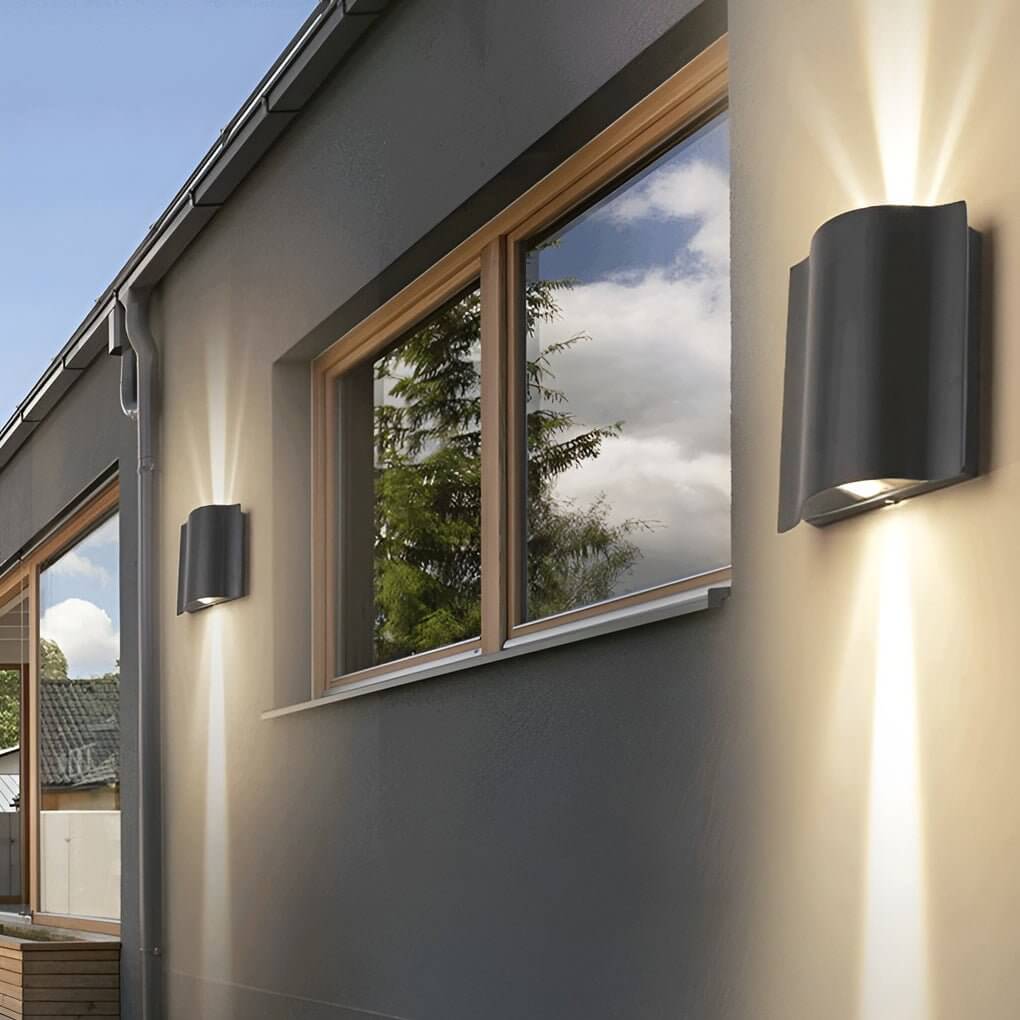 Modern Outdoor Wall Sconce, Up and Down LED Exterior Wall Light, Waterproof Aluminum