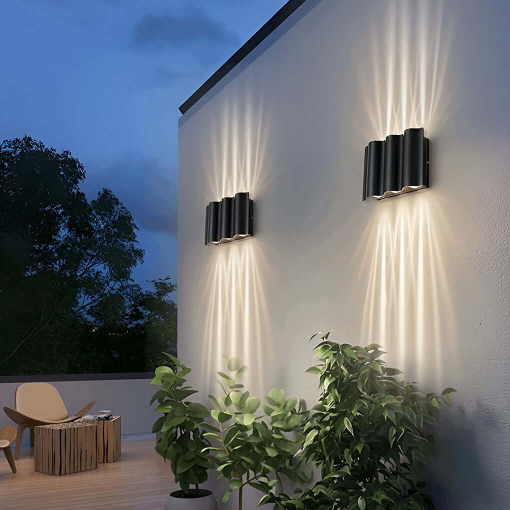 Modern Outdoor Wall Sconce, Up and Down LED Exterior Wall Light, Waterproof Aluminum