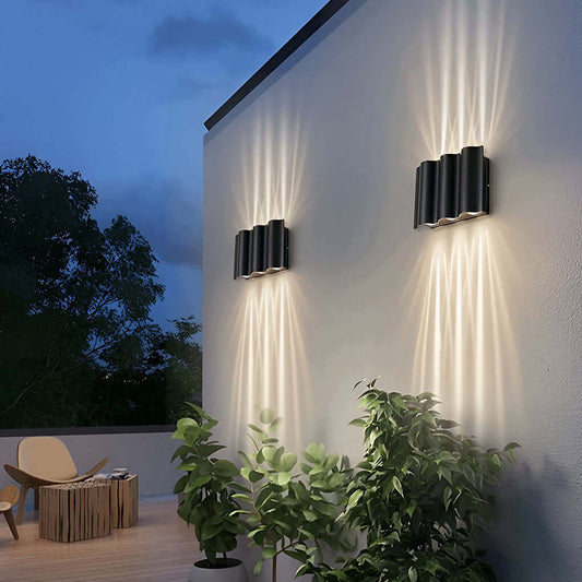 Modern Outdoor Wall Sconce, Up and Down LED Exterior Wall Light, Waterproof Aluminum