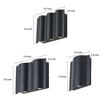 Modern Outdoor Wall Sconce, Up and Down LED Exterior Wall Light, Waterproof Aluminum
