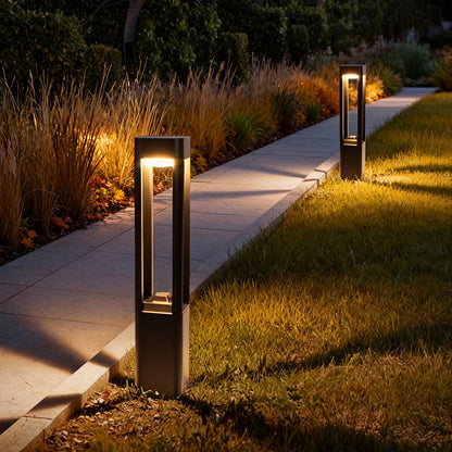 LED Bollard Pathway Light, Modern Waterproof Outdoor Landscape Lighting for Walkways and Garden