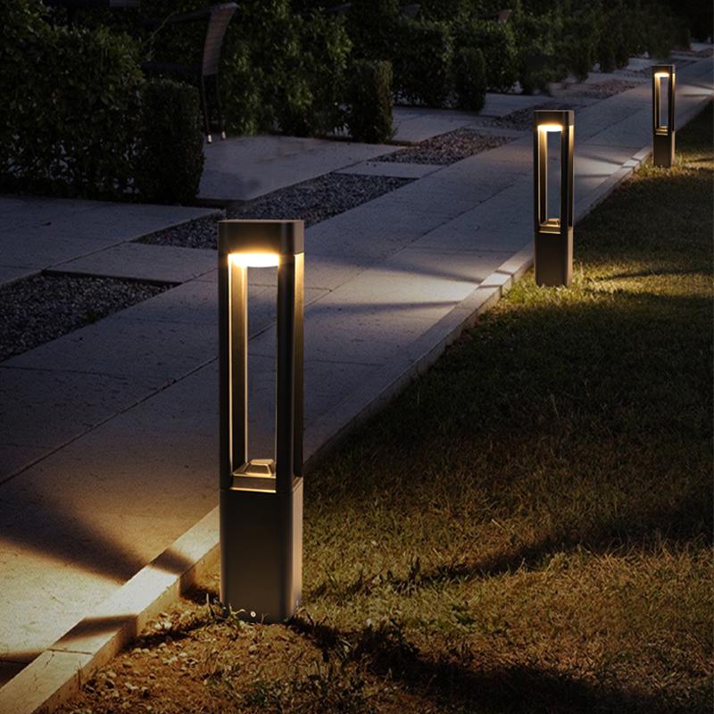 LED Bollard Pathway Light, Modern Waterproof Outdoor Landscape Lighting for Walkways and Garden