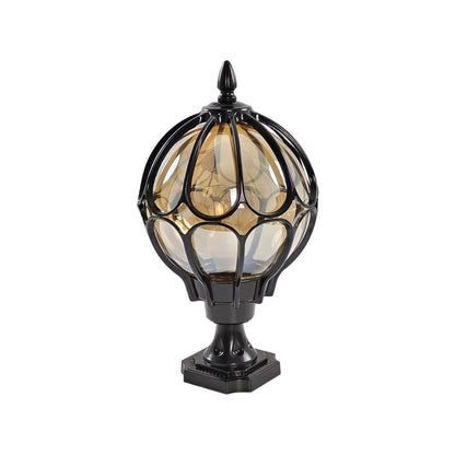 Outdoor Globe Post Light, Vintage Glass Globe LED Landscape Light for Fence, Deck and Garden