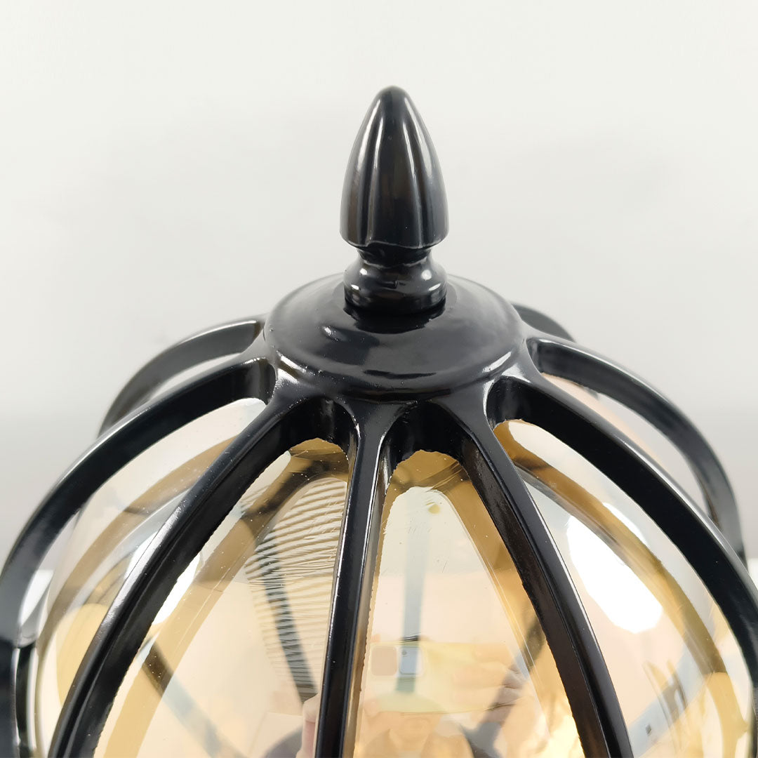 Outdoor Globe Post Light, Vintage Glass Globe LED Landscape Light for Fence, Deck and Garden