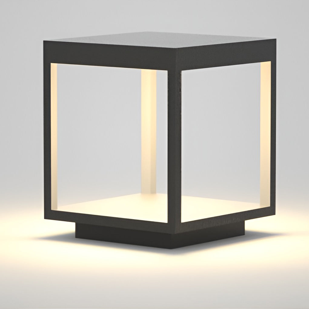 Concrete Pillar Lights Modern Open-Frame Square LED Light