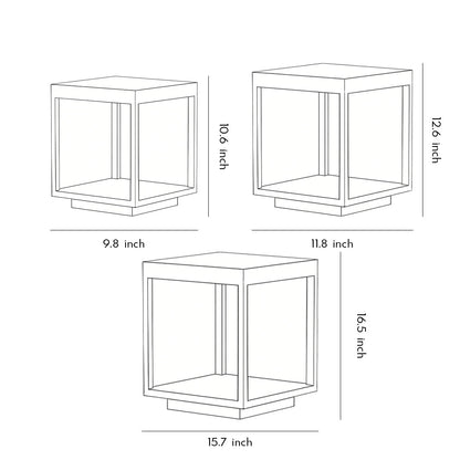 Concrete Pillar Lights Modern Open-Frame Square LED Light