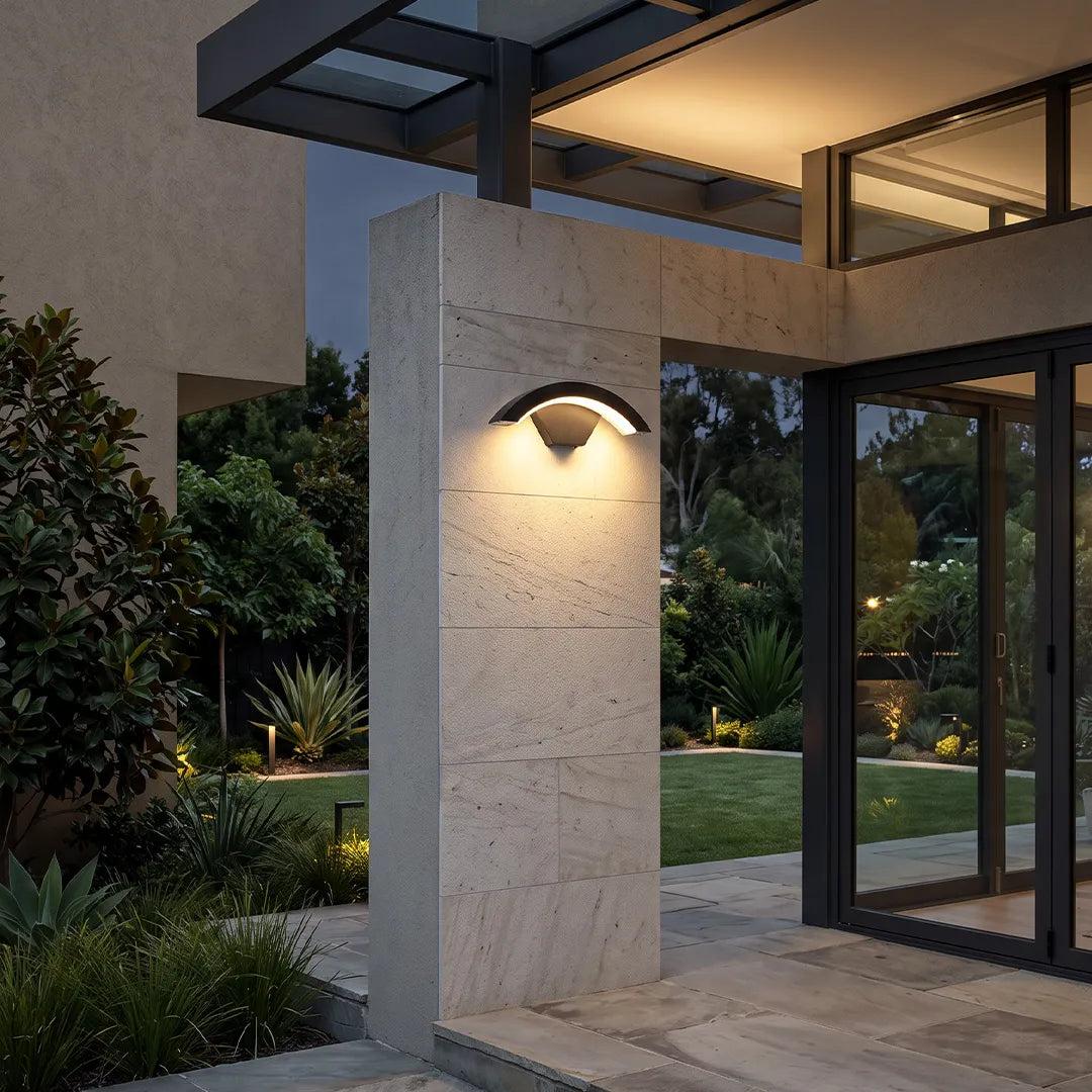 Outdoor LED Wall Sconce, Modern Waterproof Porch Light with Downward Lighting