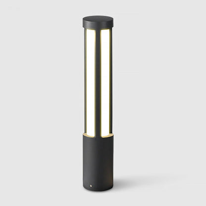 Modern LED Bollard Lights, Cylindrical Outdoor Landscape Lighting