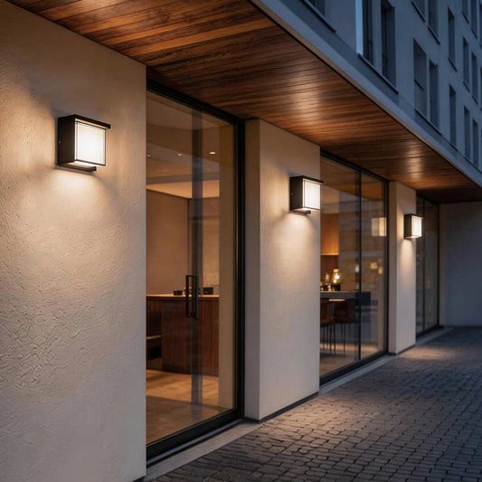 Modern Geometric Outdoor Wall Sconce – Waterproof Light