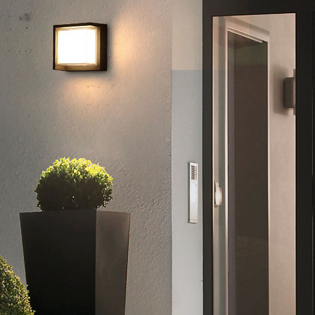 Modern Geometric Outdoor Wall Sconce – Waterproof Light