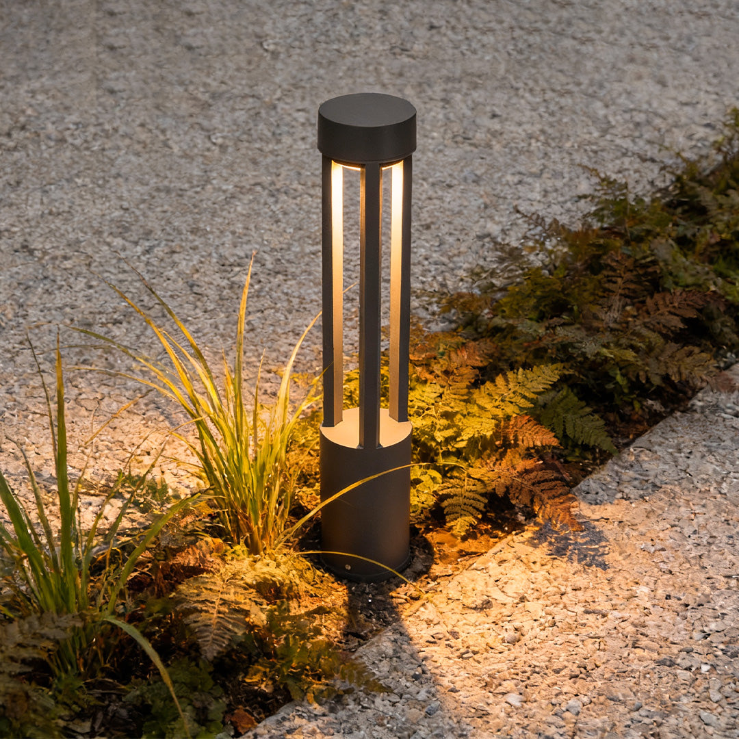 LED Bollard Path Lights, Modern Black Outdoor Landscape Lighting