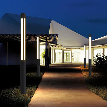 Modern LED Bollard Lights, Cylindrical Outdoor Landscape Lighting