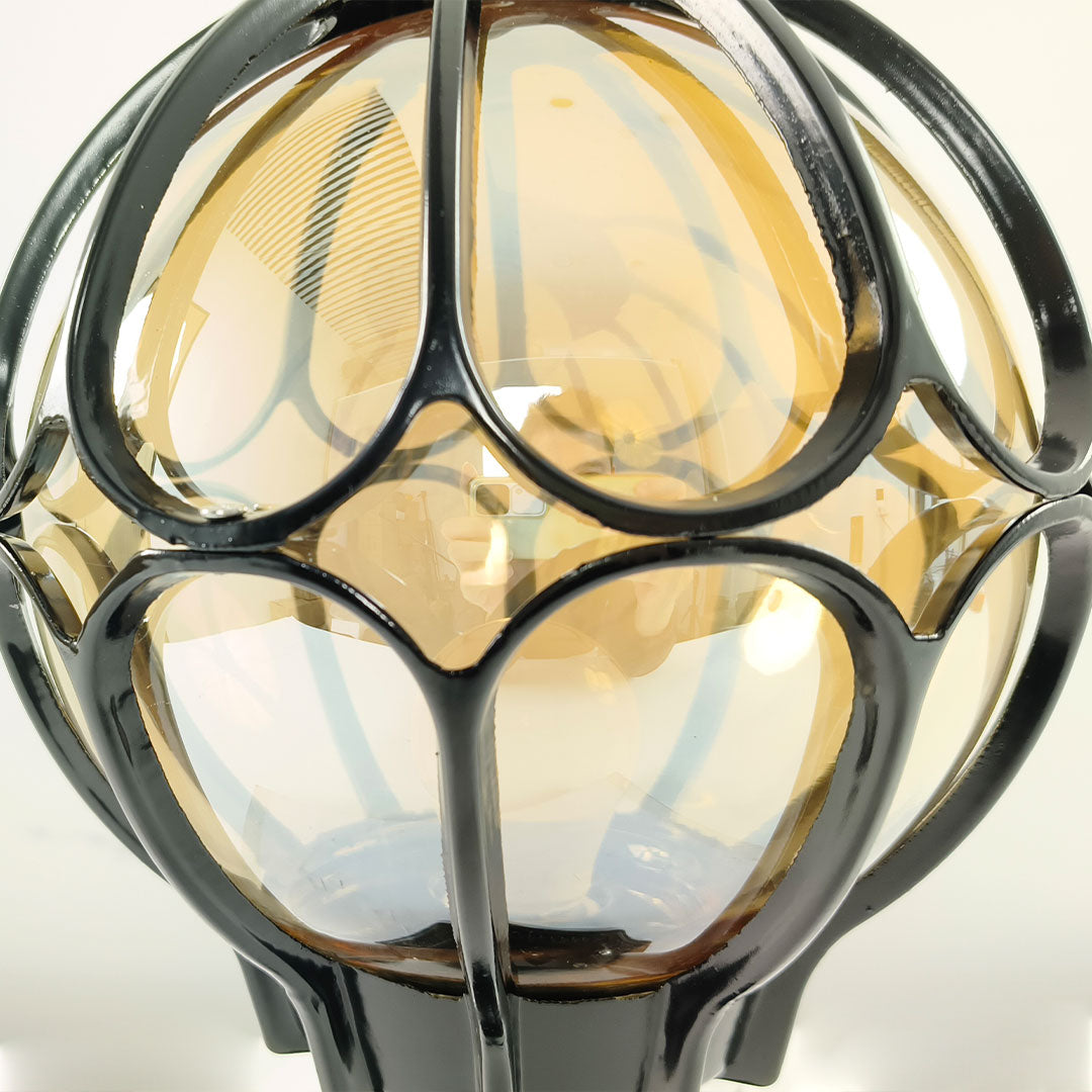 Outdoor Globe Post Light, Vintage Glass Globe LED Landscape Light for Fence, Deck and Garden