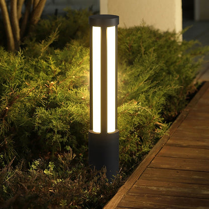Modern LED Bollard Lights, Cylindrical Outdoor Landscape Lighting