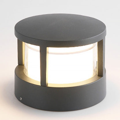 Modern Outdoor Post Light, Round LED Landscape Light for Garden, Patio and Walkway