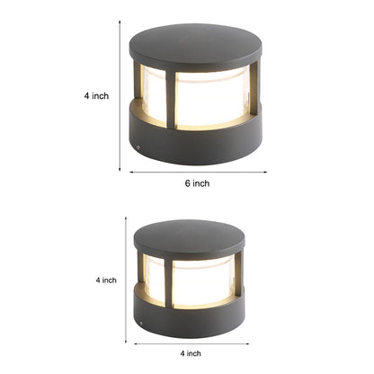 Modern Outdoor Post Light, Round LED Landscape Light for Garden, Patio and Walkway