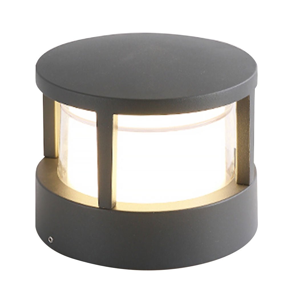 Modern Outdoor Post Light, Round LED Landscape Light for Garden, Patio and Walkway