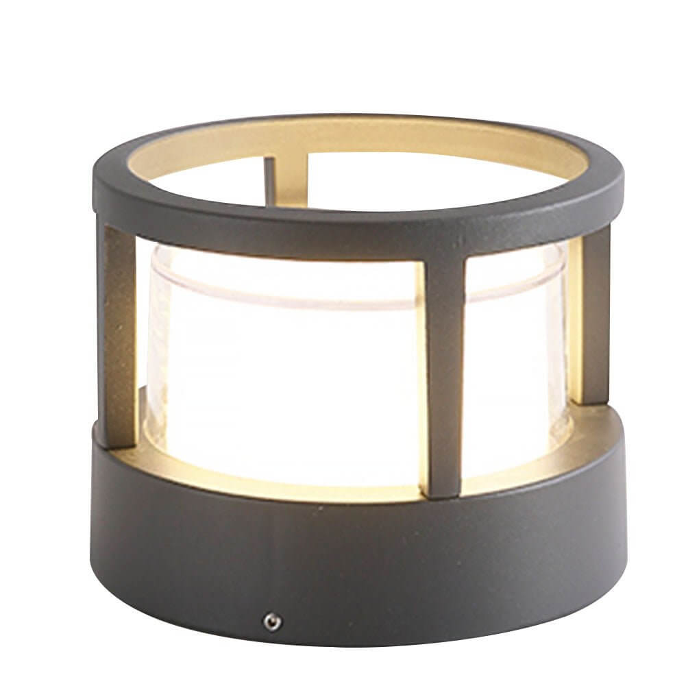 Modern Outdoor Post Light, Round LED Landscape Light for Garden, Patio and Walkway