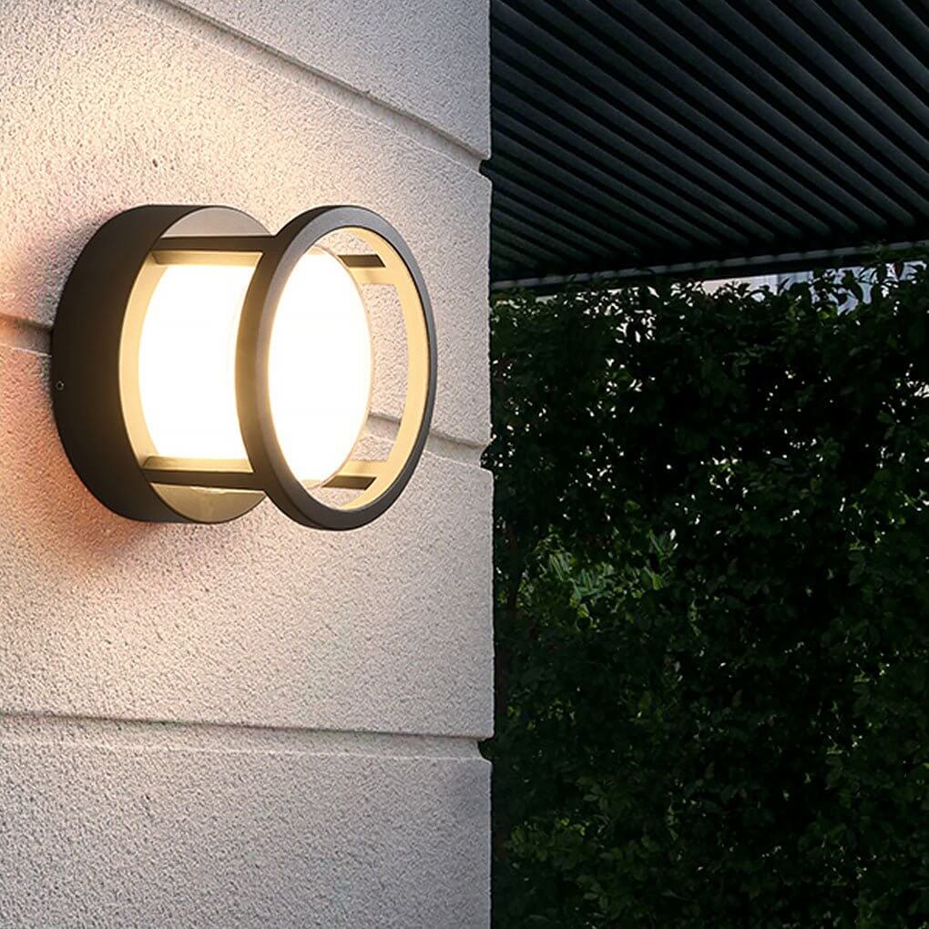 Modern Outdoor Post Light, Round LED Landscape Light for Garden, Patio and Walkway