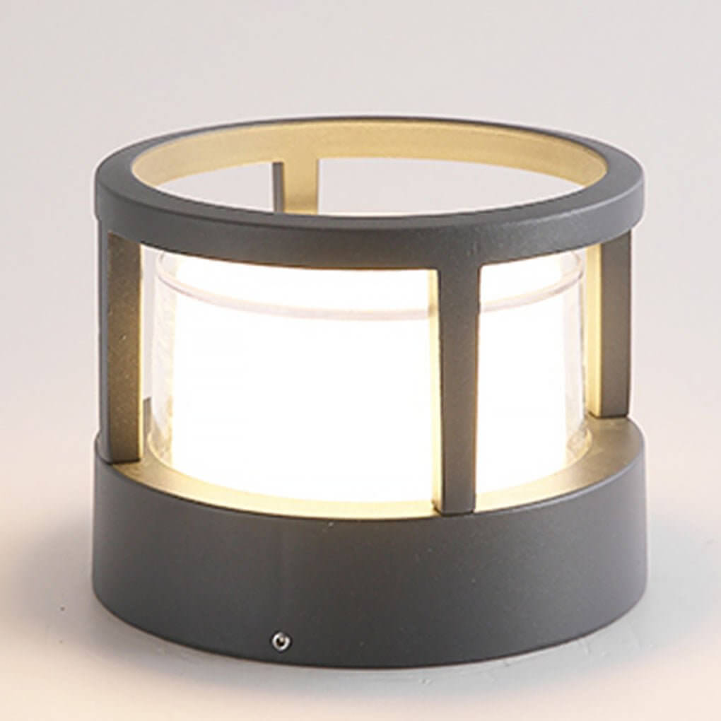 Modern Outdoor Post Light, Round LED Landscape Light for Garden, Patio and Walkway