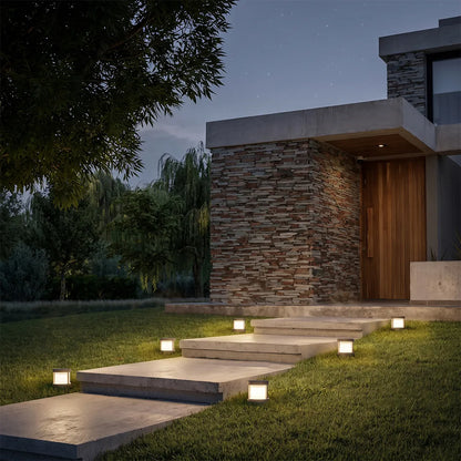 Modern Outdoor Post Light, Round LED Landscape Light for Garden, Patio and Walkway